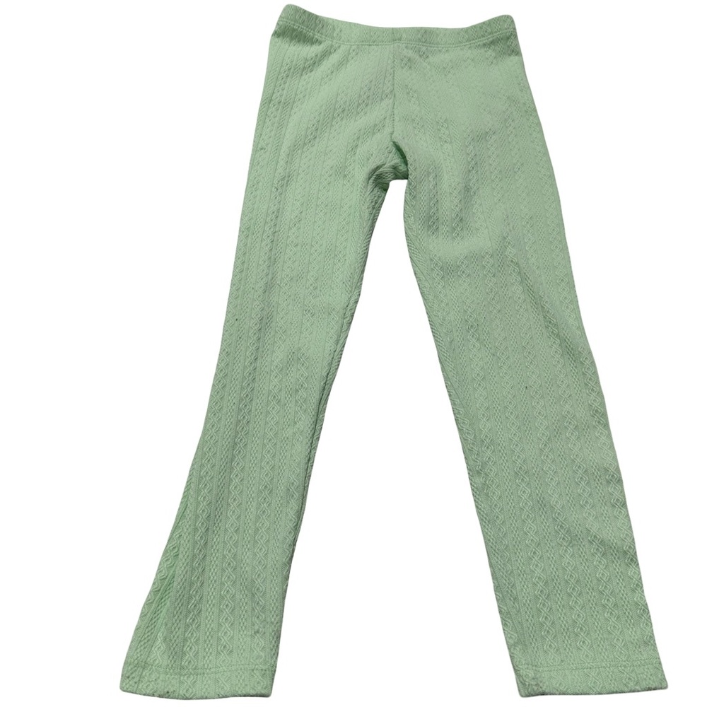 Old Navy Mint Green Textured Knit Leggings Girls 5T Soft Stretch Pants